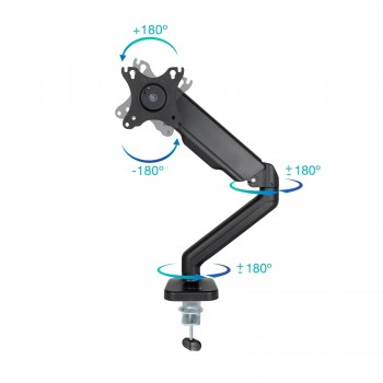 SOPORTE DE MESA TOOQ GIRATORIO E INCLINABLE 1 BRAZO PARA TV / MONITOR 9KG