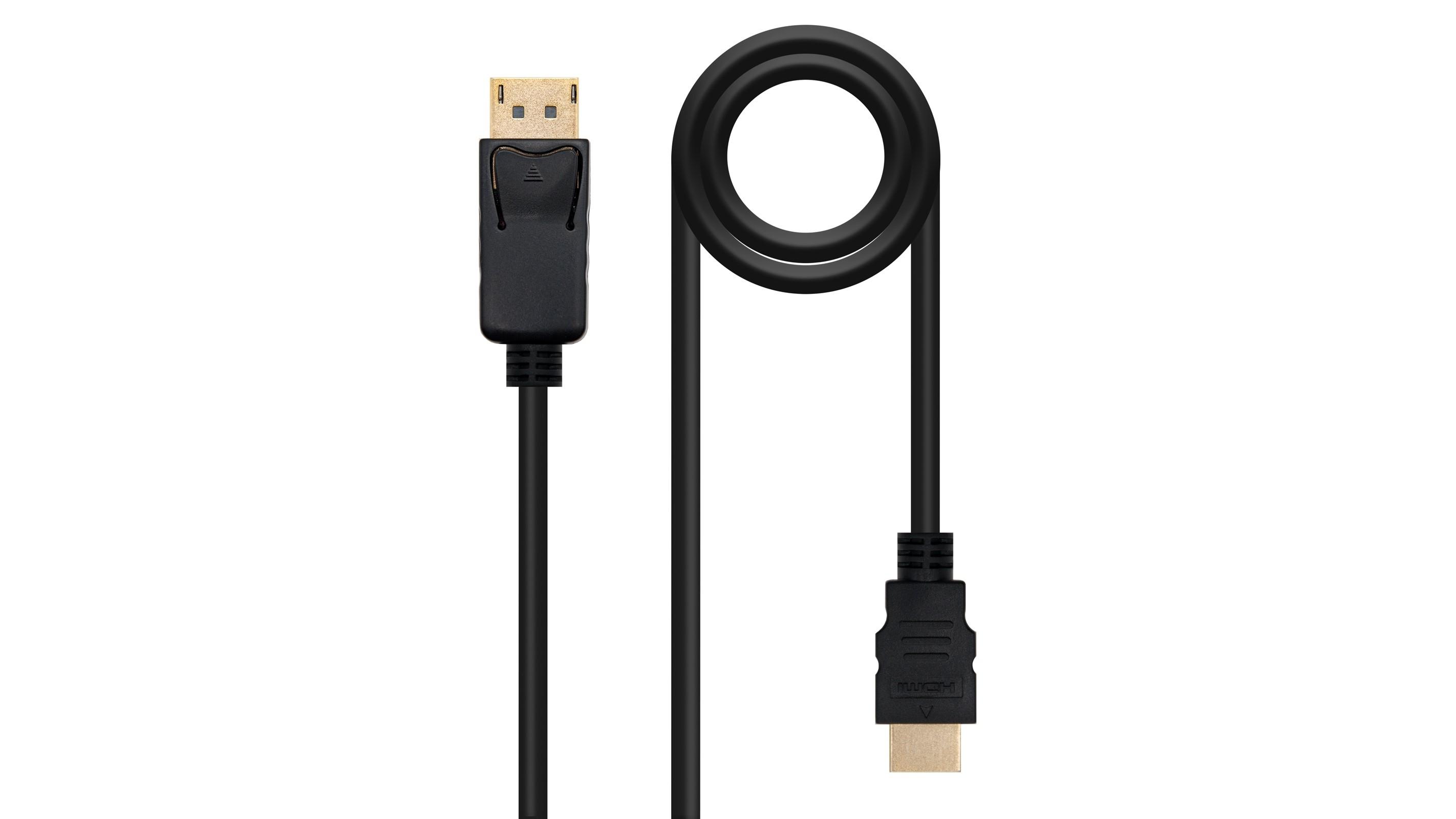 CABLE CONVERSOR NANOCABLE DISPLAYPORT A HDMI DP/M - HDMI/M 1,5M NEGRO