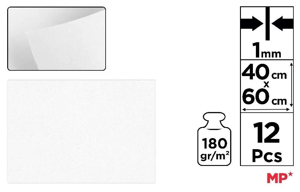 FIELTRO MP 40X60CM ESPESOR 1,5MM COLOR BLANCO