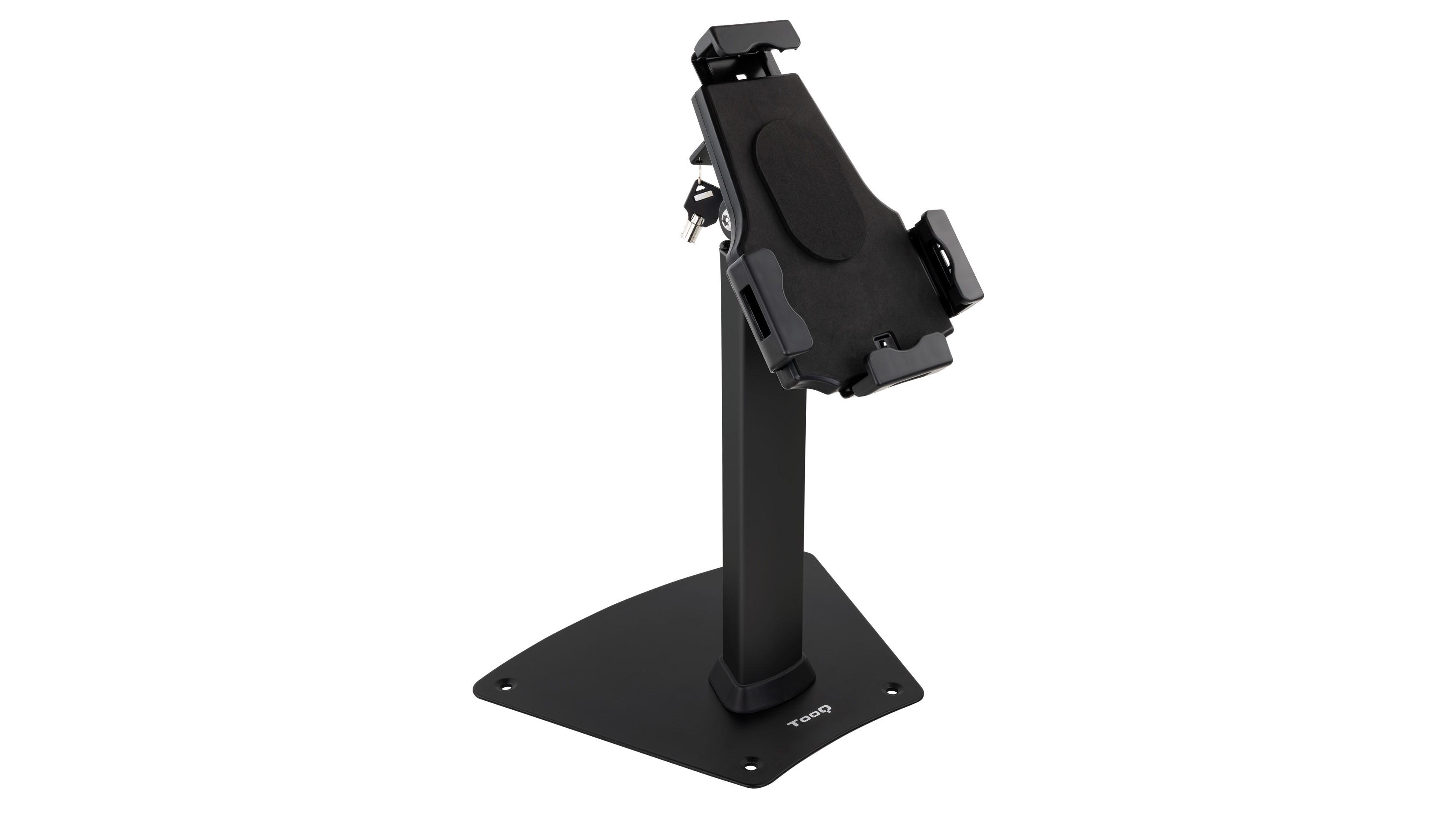 SOPORTE DE MESA PROFESIONAL TOOQ PARA TABLET CON ANTIRROBO COLOR NEGRO