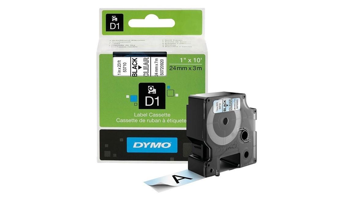 CINTA DYMO D1 NEGRO / TRANSPARENTE 24MM POLYESTER S0720920 / 53710