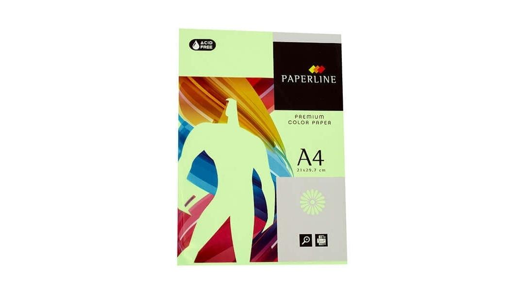 PAQUETE 500 HOJAS PAPEL PAPERLINE A4 80 GRS COLOR VERDE - IT 190