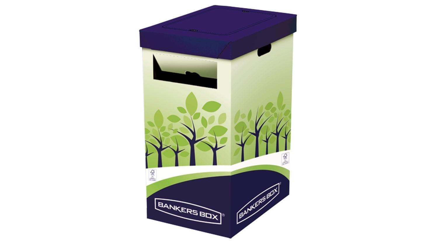 PAPELERA CONTENEDOR RECICLAJE FELLOWES 69 LITROS DECORADA