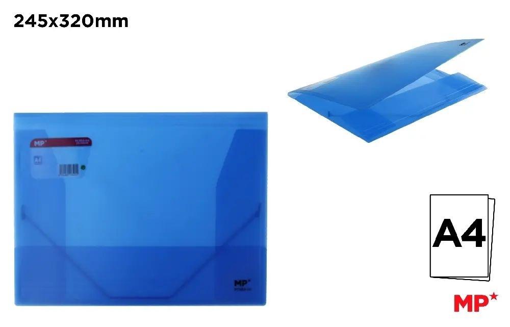 CARPETA CON SOLAPAS Y GOMAS MP POLIPROPILENO TRANSLUCIDO AZUL