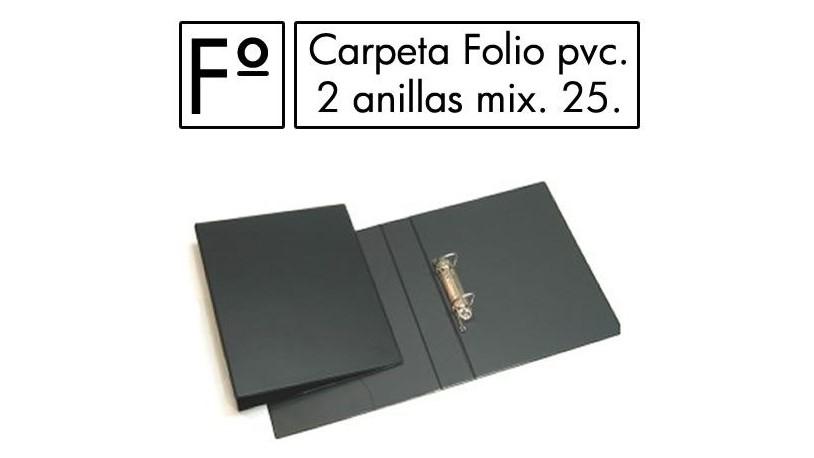 CARPETA OFICINA 2 ANILLAS 25 MM PVC FOLIO DISPLAST COLOR NEGRO