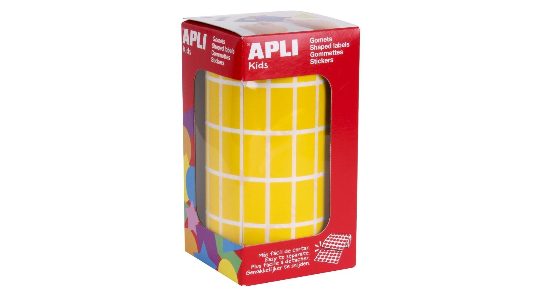 ROLLO GOMETS RECTANGULARES COLOR AMARILLO 20 X 10 MM APLI 04883 (3540 UNIDADES)