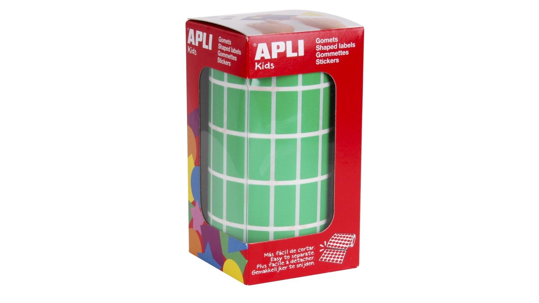 ROLLO GOMETS RECTANGULARES COLOR VERDE 20 X 10 MM  APLI 04886 (3540 UNIDADES)