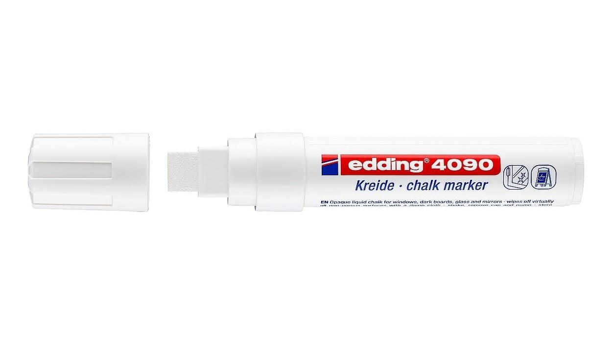 ROTULADOR EDDING 4090 MARCADOR TIZA LIQUIDA PUNTA BISELADA COLOR BLANCO