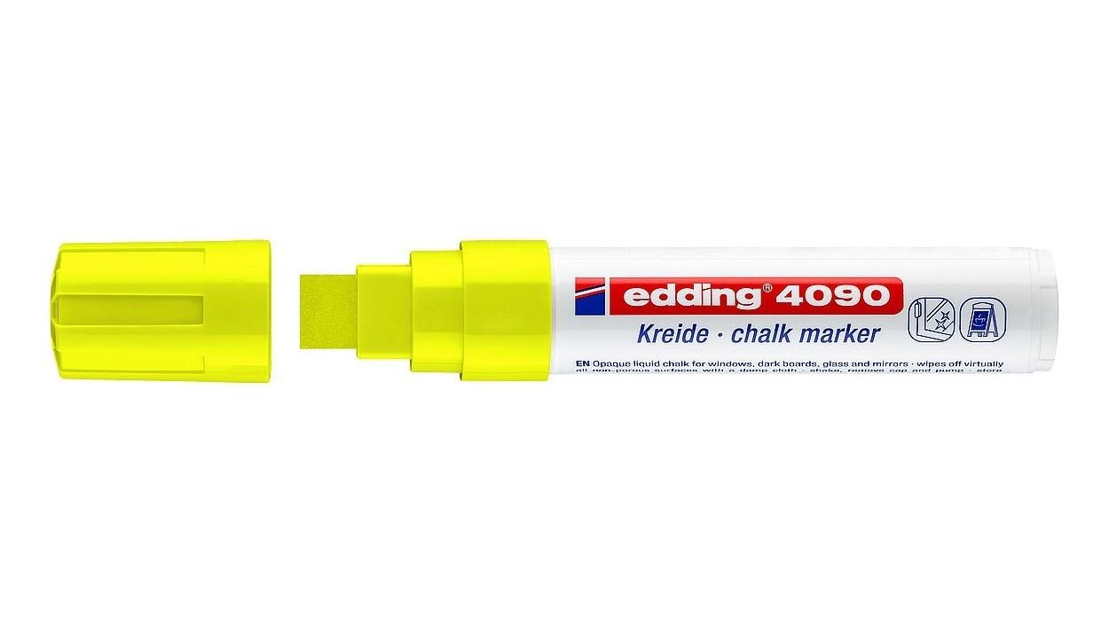 ROTULADOR EDDING 4090 MARCADOR TIZA LIQUIDA PUNTA BISELADA COLOR AMARILLO