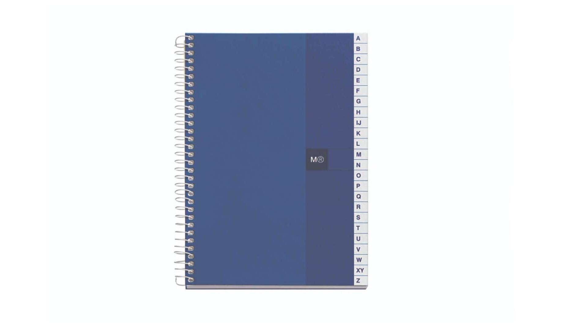 CUADERNO INDICE ALFABETICO TAPA BLANDA A5 100 HOJAS 70 G. CUADROS MIQUELRIUS COLOR AZUL