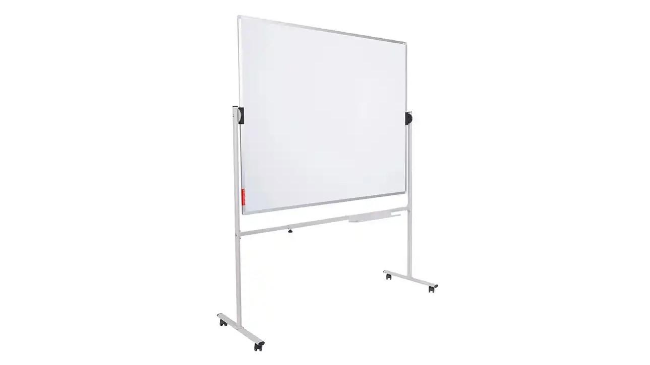 PIZARRA BLANCA ROCADA DOBLE CARA LACADA MAGNETICA 150X120 + SOPORTE VOLTEABLE