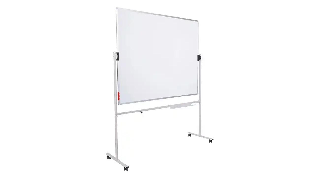 PIZARRA BLANCA ROCADA DOBLE CARA LACADA MAGNETICA 120X90 + SOPORTE VOLTEABLE