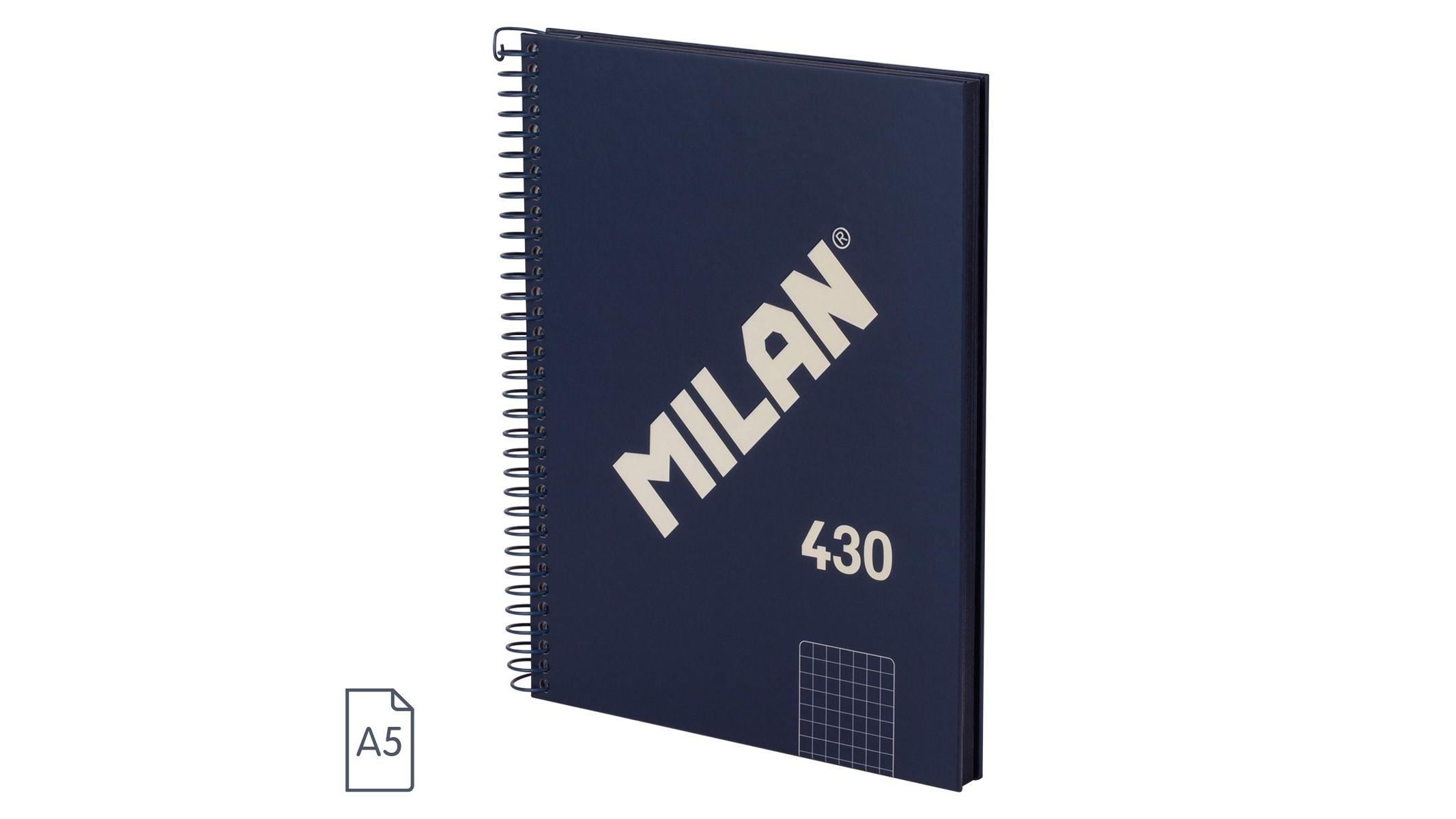 CUADERNO TAPA EXTRADURA A5 80 HOJAS 95 G. CUADROS 5X5 MILAN SERIE 1918 COLOR AZUL