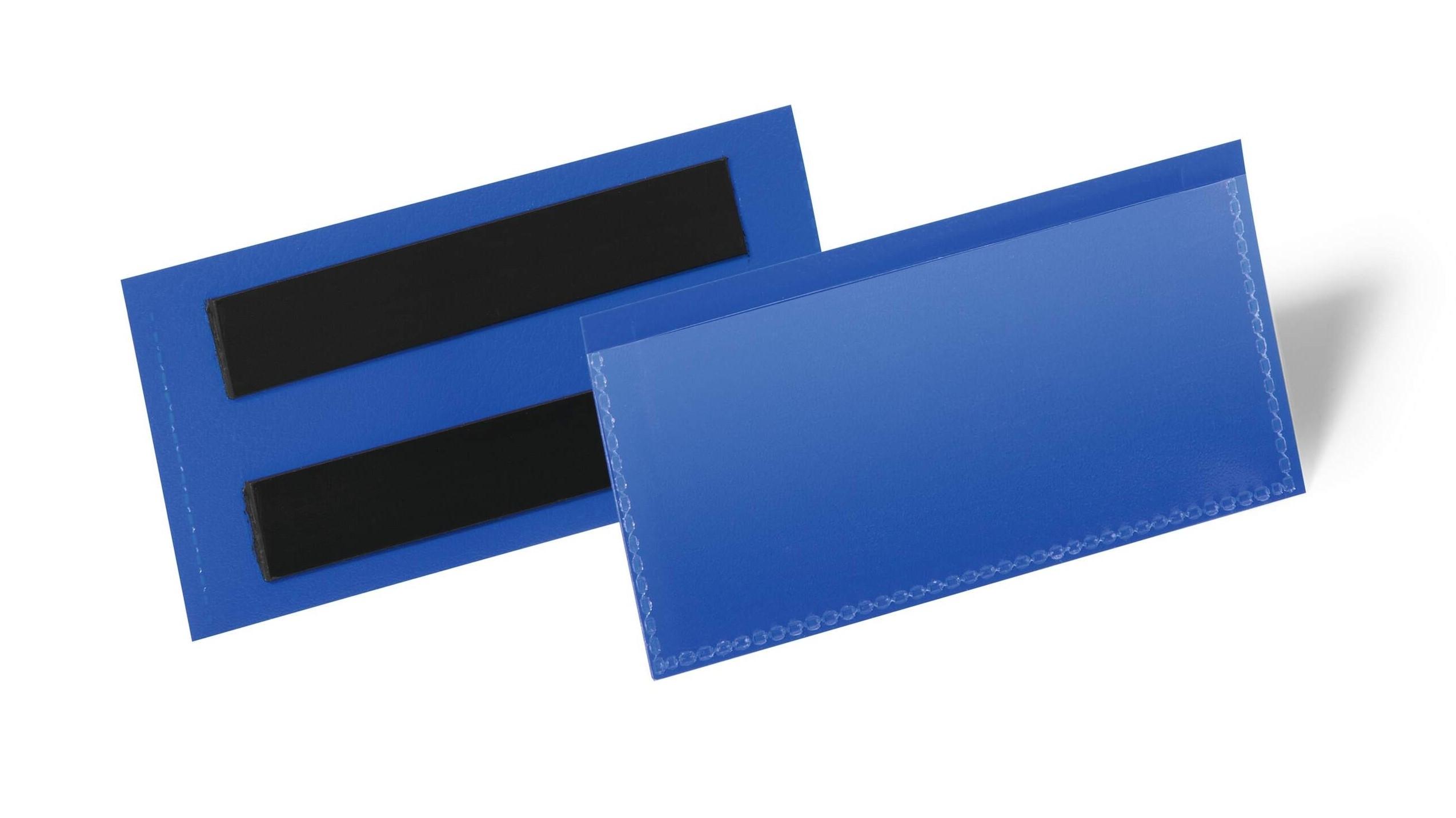 FUNDA MAGNETICA DURABLE 100X38 MM PARA ALMACEN COLOR AZUL