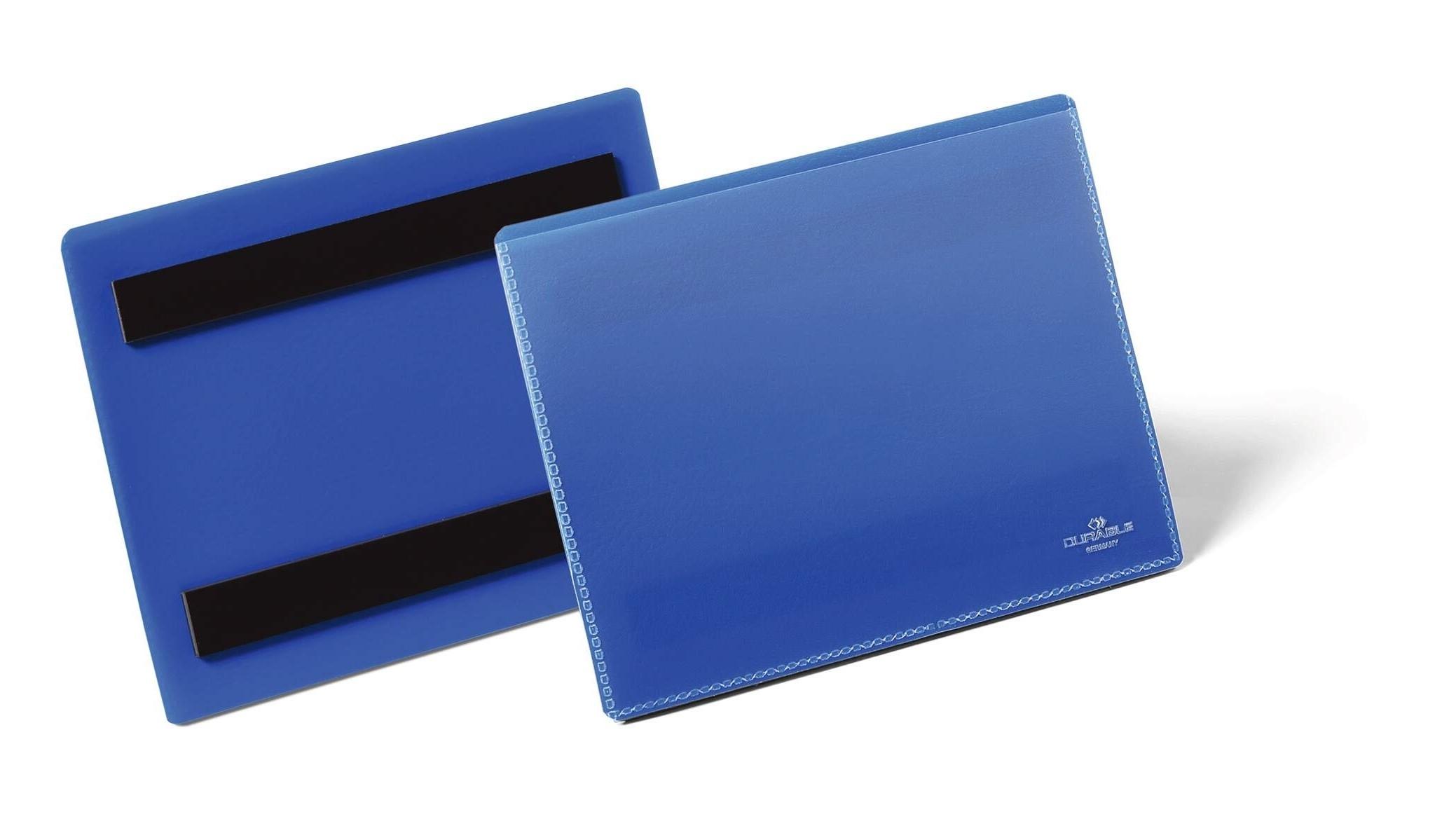FUNDA MAGNETICA DURABLE A6 HORIZONTAL PARA ALMACEN COLOR AZUL