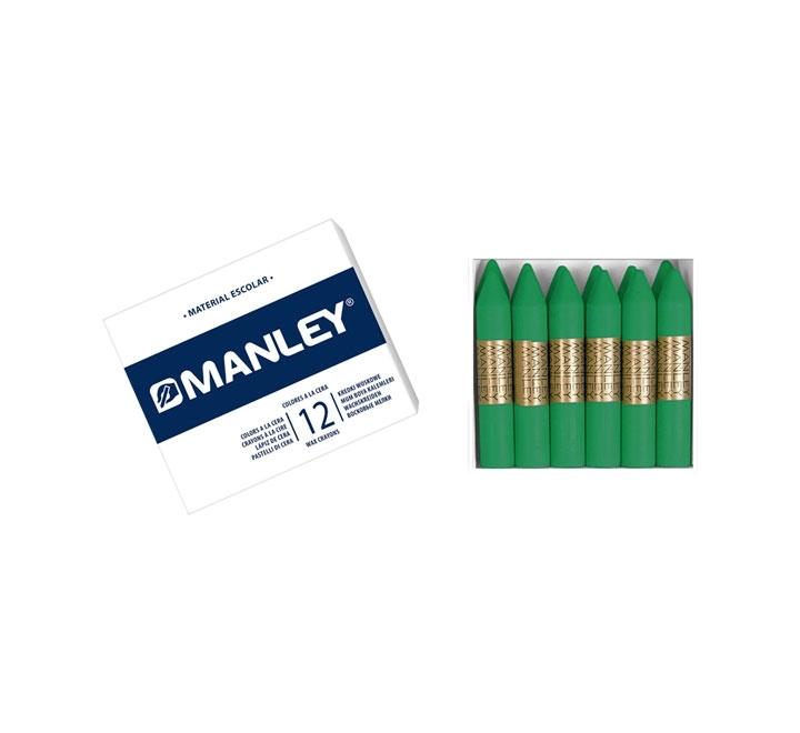 CAJA 12 CERAS MANLEY COLOR VERDE TURQUESA
