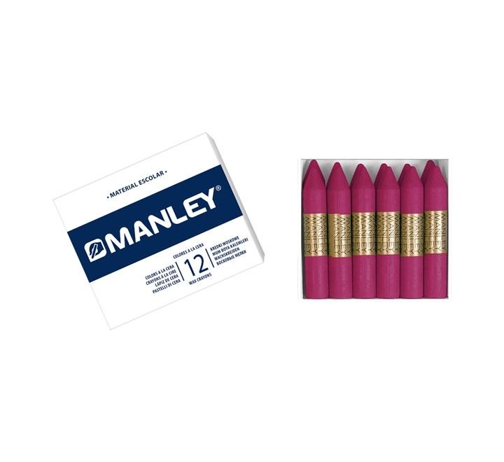 CAJA 12 CERAS MANLEY COLOR VIOLETA NATURAL