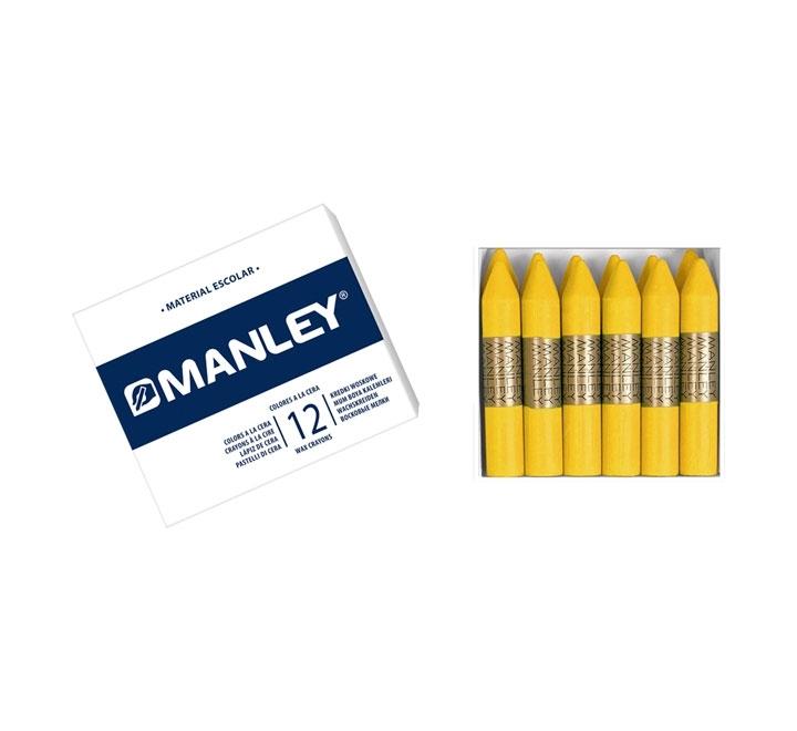 CAJA 12 CERAS MANLEY COLOR AMARILLO OSCURO