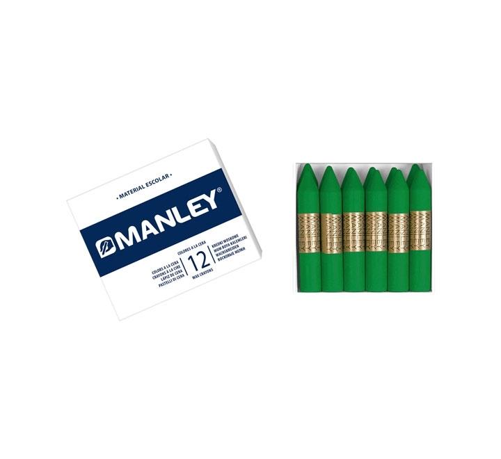 CAJA 12 CERAS MANLEY COLOR VERDE ESMERALDA