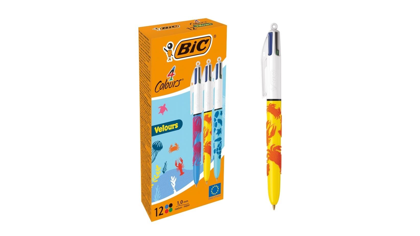 BOLIGRAFO BIC CUATRO COLORES VELOURS MOTIVOS NATURALEZA