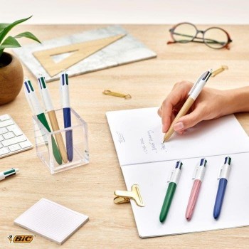 BOLIGRAFO BIC CUATRO COLORES WOOD EFECTO MADERA