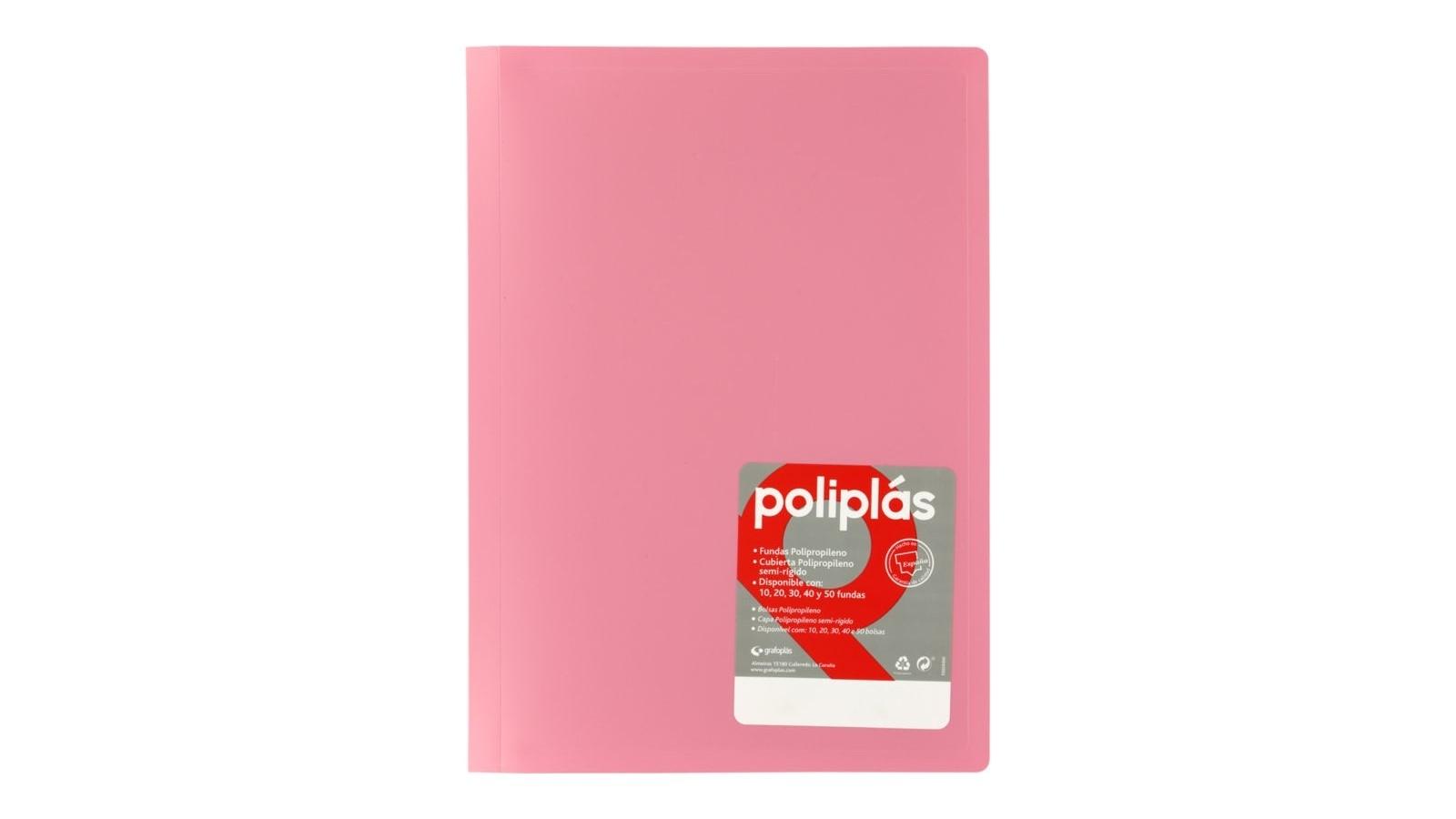 CARPETA 40 FUNDAS A4 GRAFOPLAS POLIPLAS OPACO COLOR ROSA