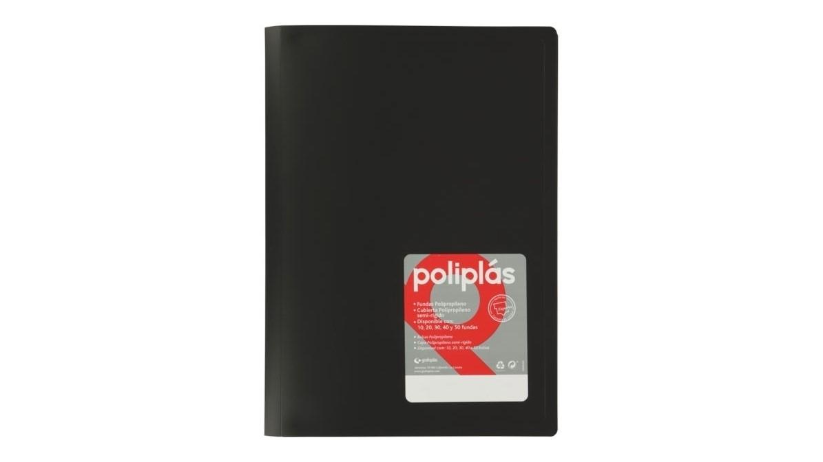 CARPETA 50 FUNDAS A4 GRAFOPLAS POLIPLAS OPACO COLOR NEGRO