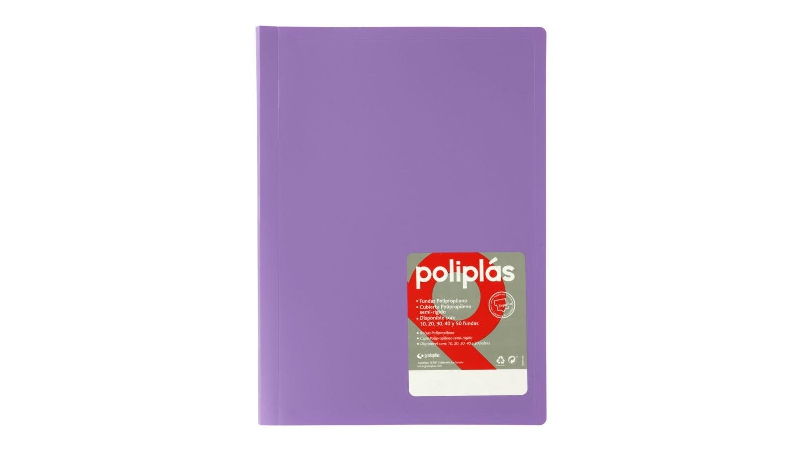 CARPETA 50 FUNDAS A4 GRAFOPLAS POLIPLAS OPACO COLOR LAVANDA