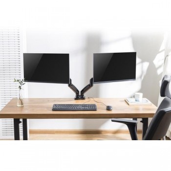 SOPORTE DE MESA EWENT EW1516 GIRATORIO E INCLINABLE 2 BRAZOS PARA MONITOR / TV 13"-34" COLOR NEGRO