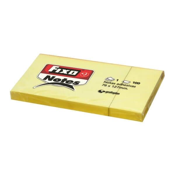 TACO BLOC 100 NOTAS ADHESIVAS FIXO 76X127 COLOR AMARILLO