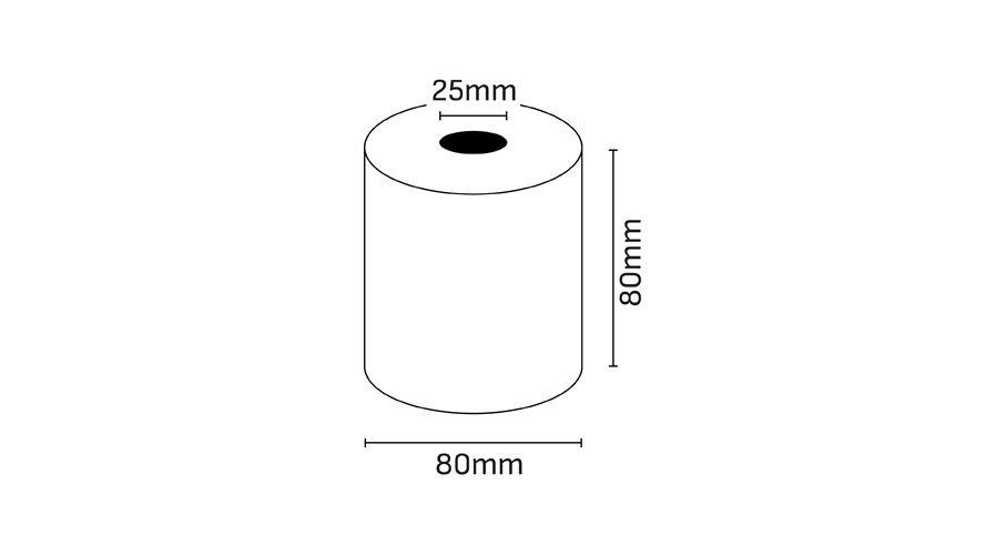 ROLLO PAPEL TERMICO 80X80X25 MM SIN BPA