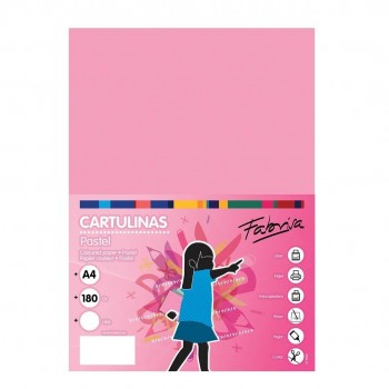 PAQUETE 100 CARTULINAS FABRISA A4 180 GRS COLOR ROSA