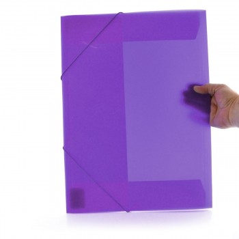 CARPETA GOMAS CON SOLAPAS A3 POLIPROPILENO TRANSLUCIDO OFFICEBOX SUPRA COLOR MORADO