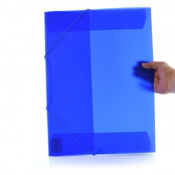 CARPETA GOMAS CON SOLAPAS A3 POLIPROPILENO TRANSLUCIDO OFFICEBOX SUPRA COLOR AZUL