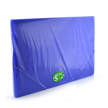CARPETA GOMAS CON SOLAPAS A3 POLIPROPILENO TRANSLUCIDO OFFICEBOX SUPRA COLOR AZUL