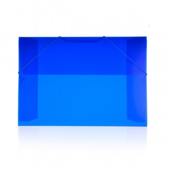 CARPETA GOMAS CON SOLAPAS A3 POLIPROPILENO TRANSLUCIDO OFFICEBOX SUPRA COLOR AZUL