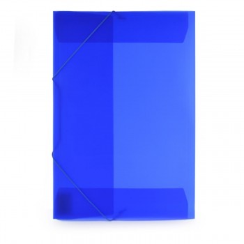 CARPETA GOMAS CON SOLAPAS A3 POLIPROPILENO TRANSLUCIDO OFFICEBOX SUPRA COLOR AZUL