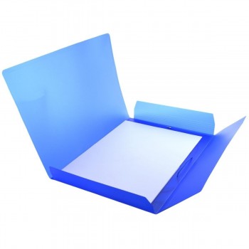 CARPETA GOMAS CON SOLAPAS A3 POLIPROPILENO TRANSLUCIDO OFFICEBOX SUPRA COLOR AZUL