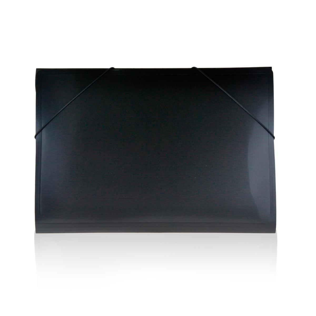 CARPETA GOMAS CON SOLAPAS A3 POLIPROPILENO TRANSLUCIDO OFFICEBOX SUPRA COLOR NEGRO