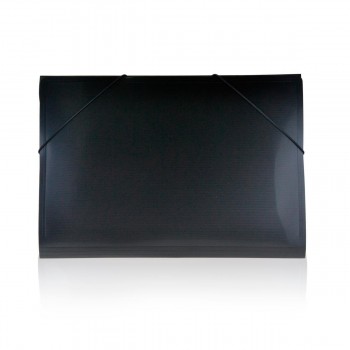 CARPETA GOMAS CON SOLAPAS A3 POLIPROPILENO TRANSLUCIDO OFFICEBOX SUPRA COLOR NEGRO