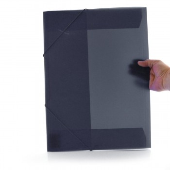 CARPETA GOMAS CON SOLAPAS A3 POLIPROPILENO TRANSLUCIDO OFFICEBOX SUPRA COLOR NEGRO