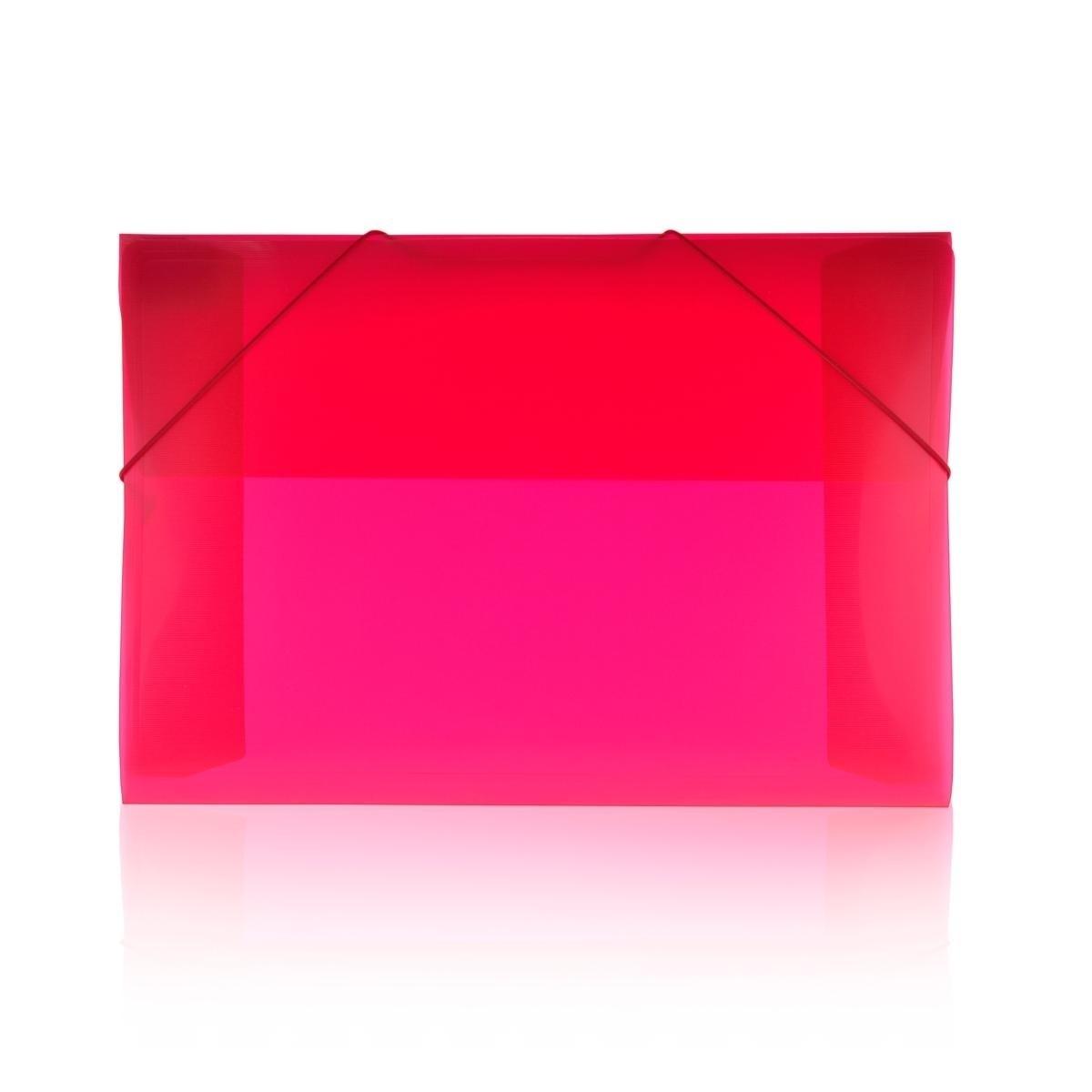 CARPETA GOMAS CON SOLAPAS A3 POLIPROPILENO TRANSLUCIDO OFFICEBOX SUPRA COLOR ROJO