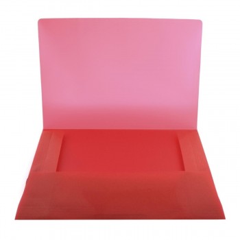 CARPETA GOMAS CON SOLAPAS A3 POLIPROPILENO TRANSLUCIDO OFFICEBOX SUPRA COLOR ROJO