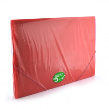 CARPETA GOMAS CON SOLAPAS A3 POLIPROPILENO TRANSLUCIDO OFFICEBOX SUPRA COLOR ROJO