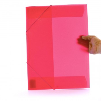 CARPETA GOMAS CON SOLAPAS A3 POLIPROPILENO TRANSLUCIDO OFFICEBOX SUPRA COLOR ROJO