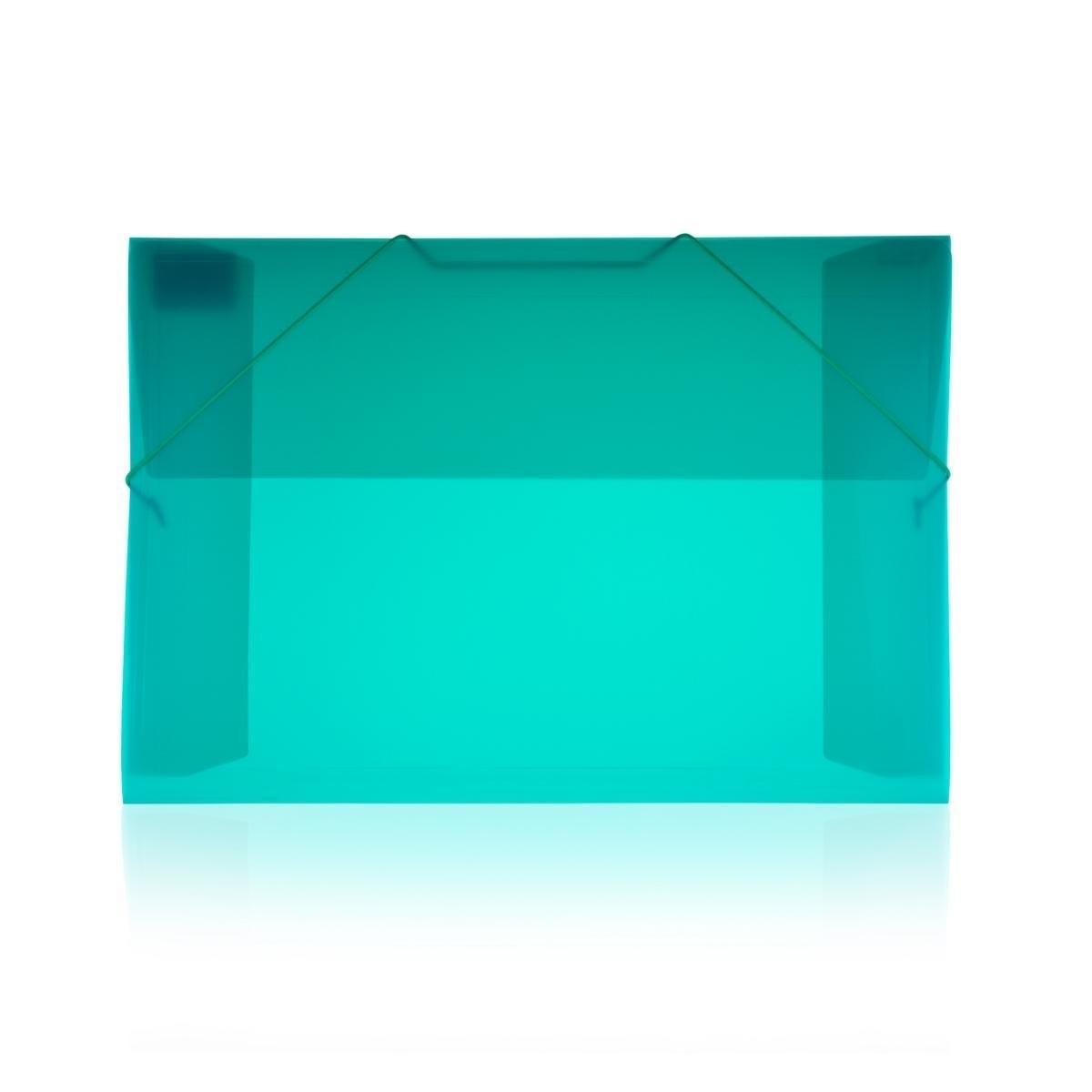 CARPETA GOMAS CON SOLAPAS A3 POLIPROPILENO TRANSLUCIDO OFFICEBOX SUPRA COLOR VERDE