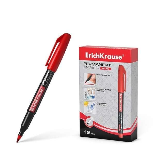 ROTULADOR PERMANENTE ERICHKRAUSE P-70 PUNTA M 1 MM COLOR ROJO