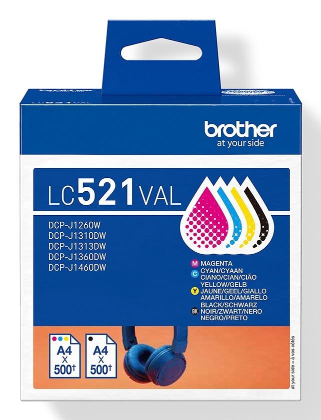 PACK 4 CARTUCHOS BROTHER LC521