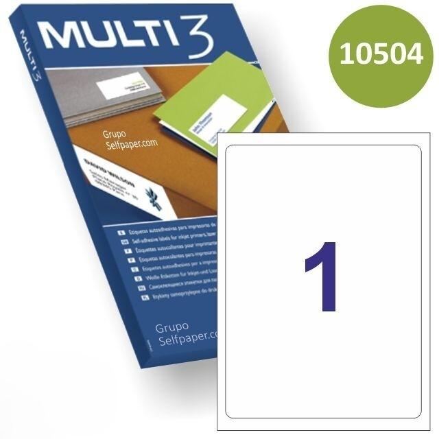 CAJA 100 HOJAS ETIQUETAS 199,6 X 289,1 MULTI 3 REF 10504