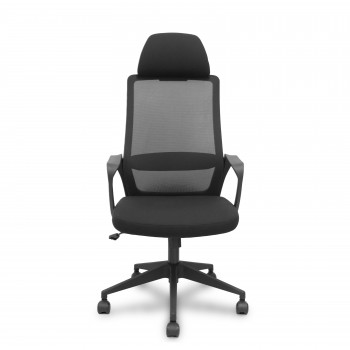 SILLA OPERATIVA PRO534 PIQUERAS Y CRESPO CON BRAZOS FIJOS Y CABECERO COLOR NEGRO